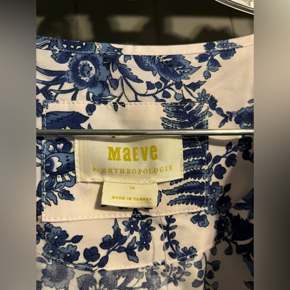 Maeve by Anthropologie Somerset Maxi Dress in an ivory and blue floral printNWT - Picture 5 of 7